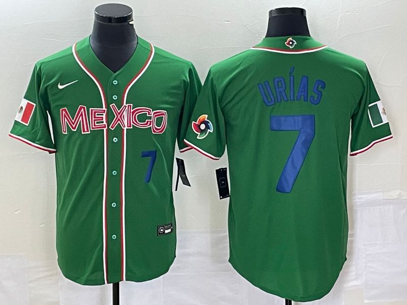 Men 2023 World Cub Mexico #7 Urias Green blue Nike MLB Jersey12